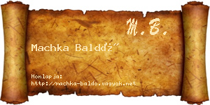 Machka Baldó névjegykártya